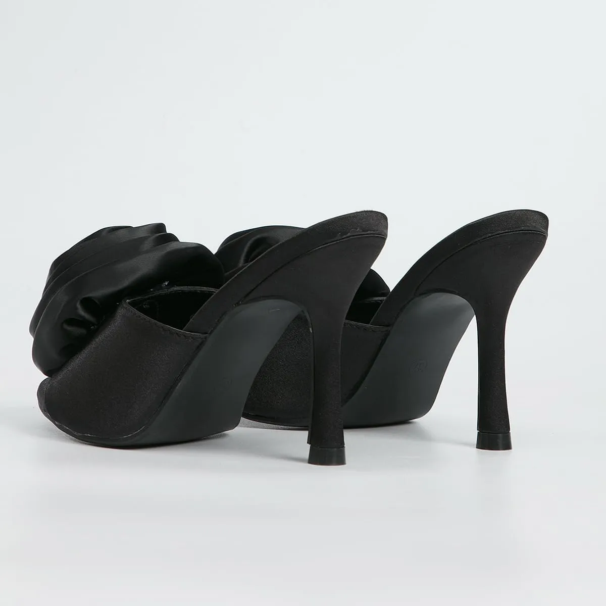 Women's Sexy Floral High Heels Mule Open Toe Slip On Stiletto Heel Dress Sandals