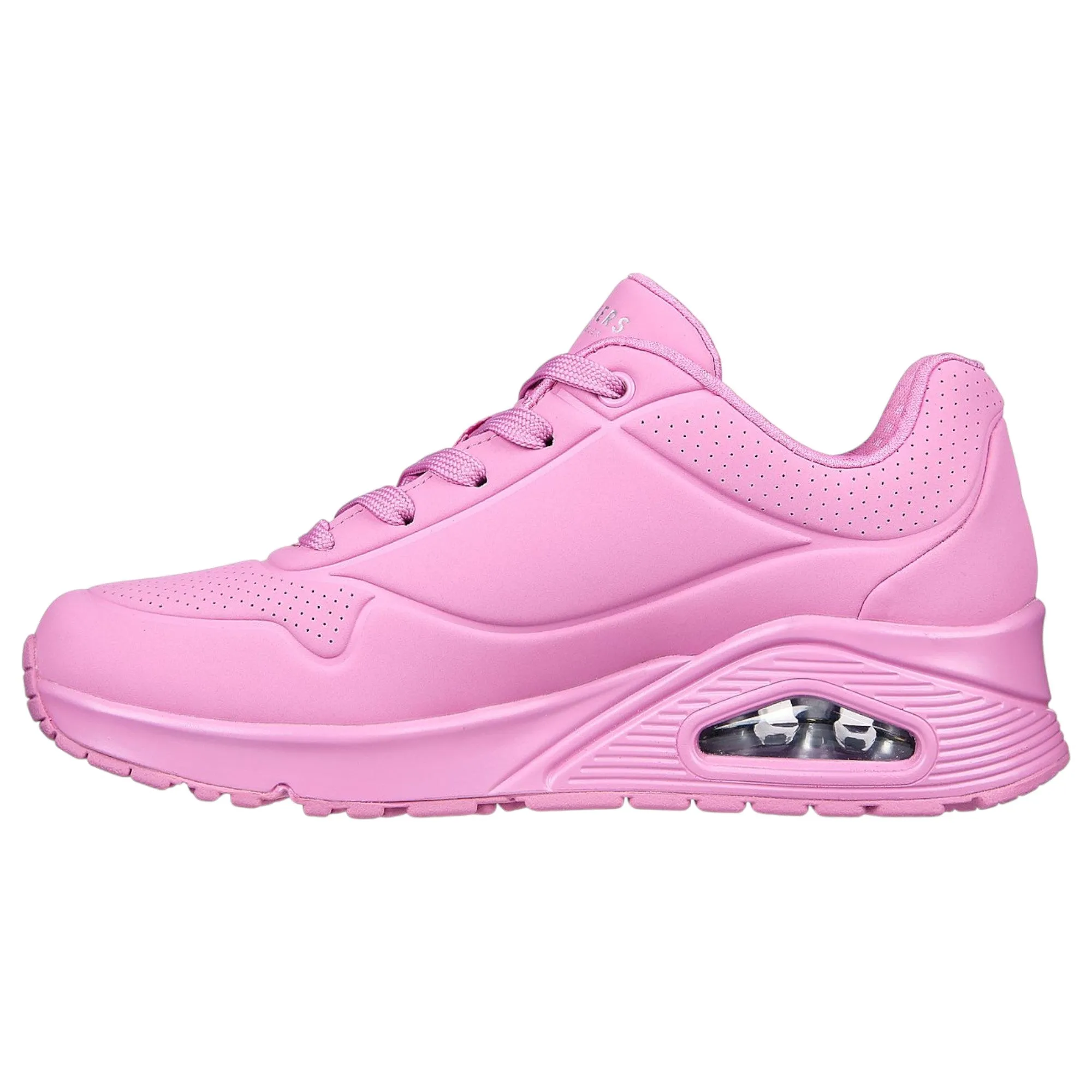 Womens Skechers Uno - Stand On Air Pink Lace Up Sneaker Shoes