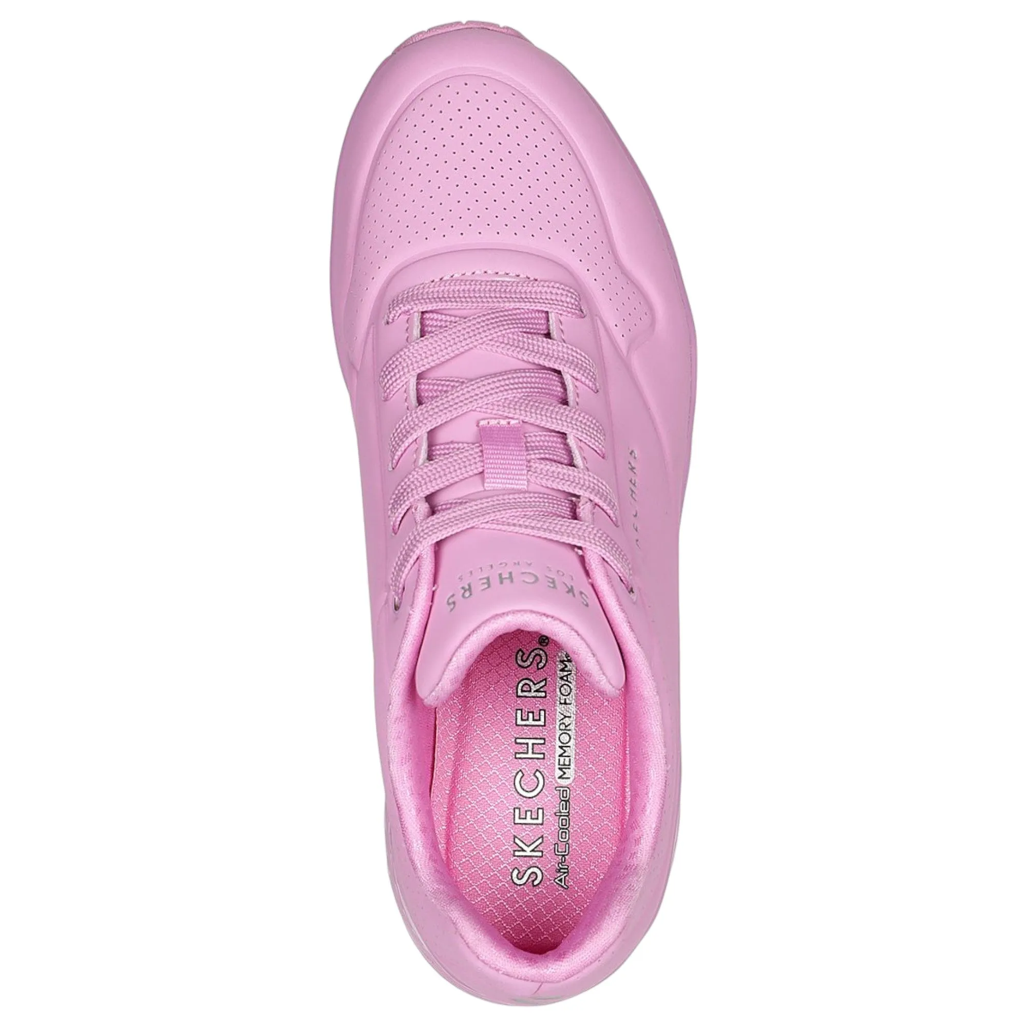 Womens Skechers Uno - Stand On Air Pink Lace Up Sneaker Shoes