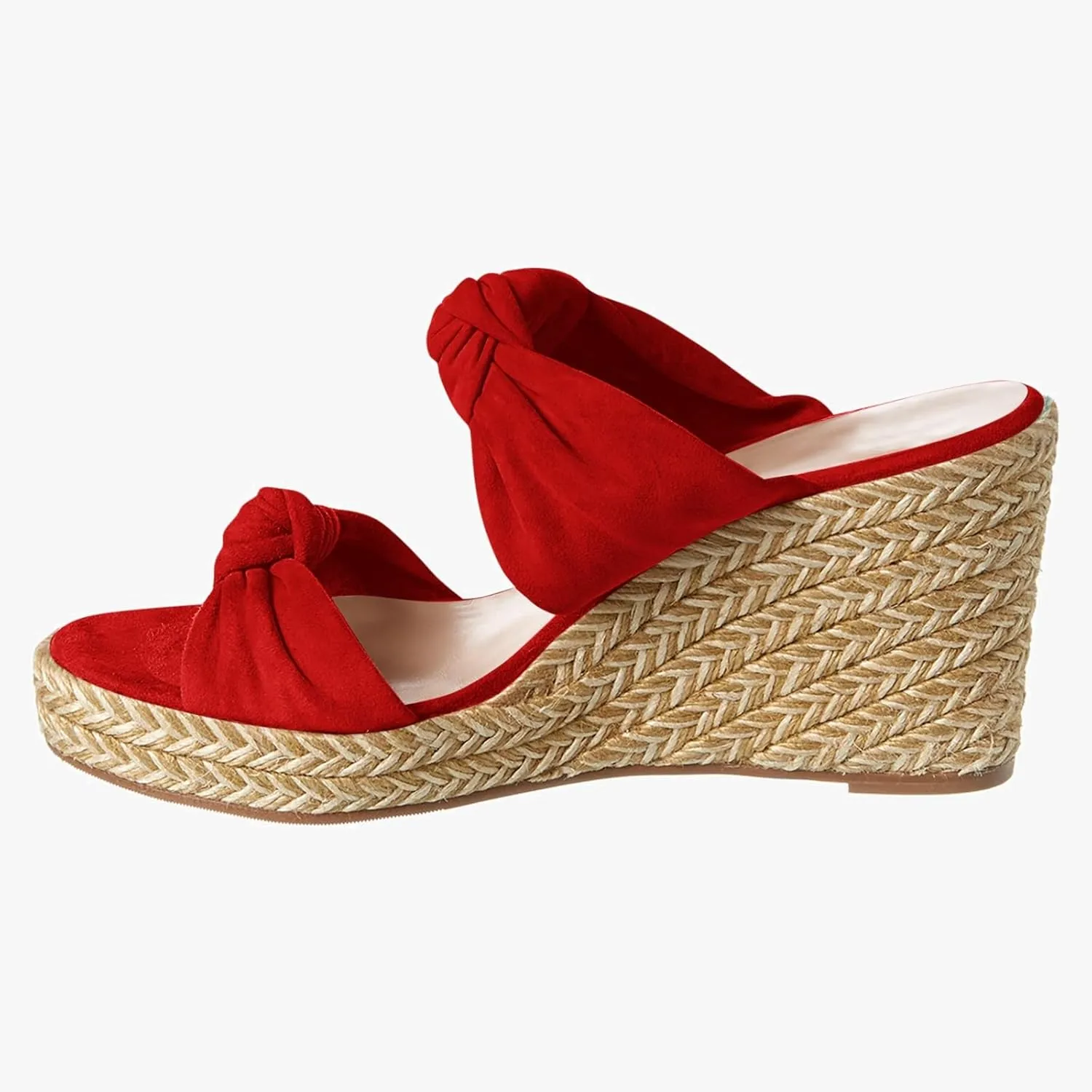 Womens Slip on Espadrilles Wedges Sandals Slides Platform Bow Open Toe Summer Dressy Mules Shoes
