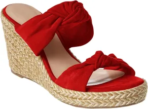 Womens Slip on Espadrilles Wedges Sandals Slides Platform Bow Open Toe Summer Dressy Mules Shoes