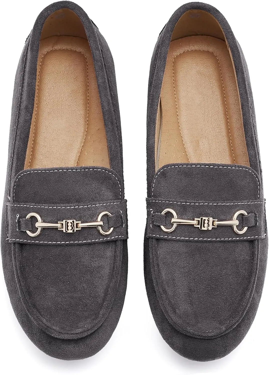 Women's Wide Loafers Casual Slip on Flat Shoes Women's Comfort Penny Loafers with Arch Support Women Dressy Moccasins