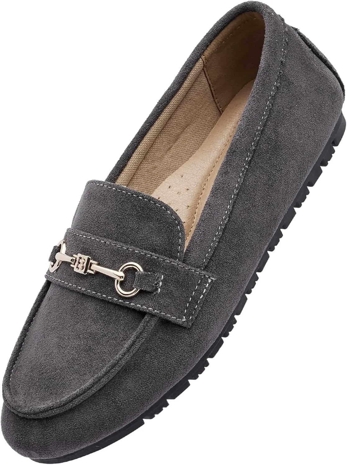 Women's Wide Loafers Casual Slip on Flat Shoes Women's Comfort Penny Loafers with Arch Support Women Dressy Moccasins
