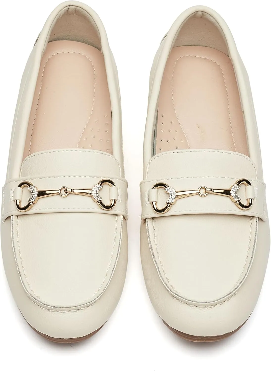 Women's Wide Loafers Casual Slip on Flat Shoes Women's Comfort Penny Loafers with Arch Support Women Dressy Moccasins