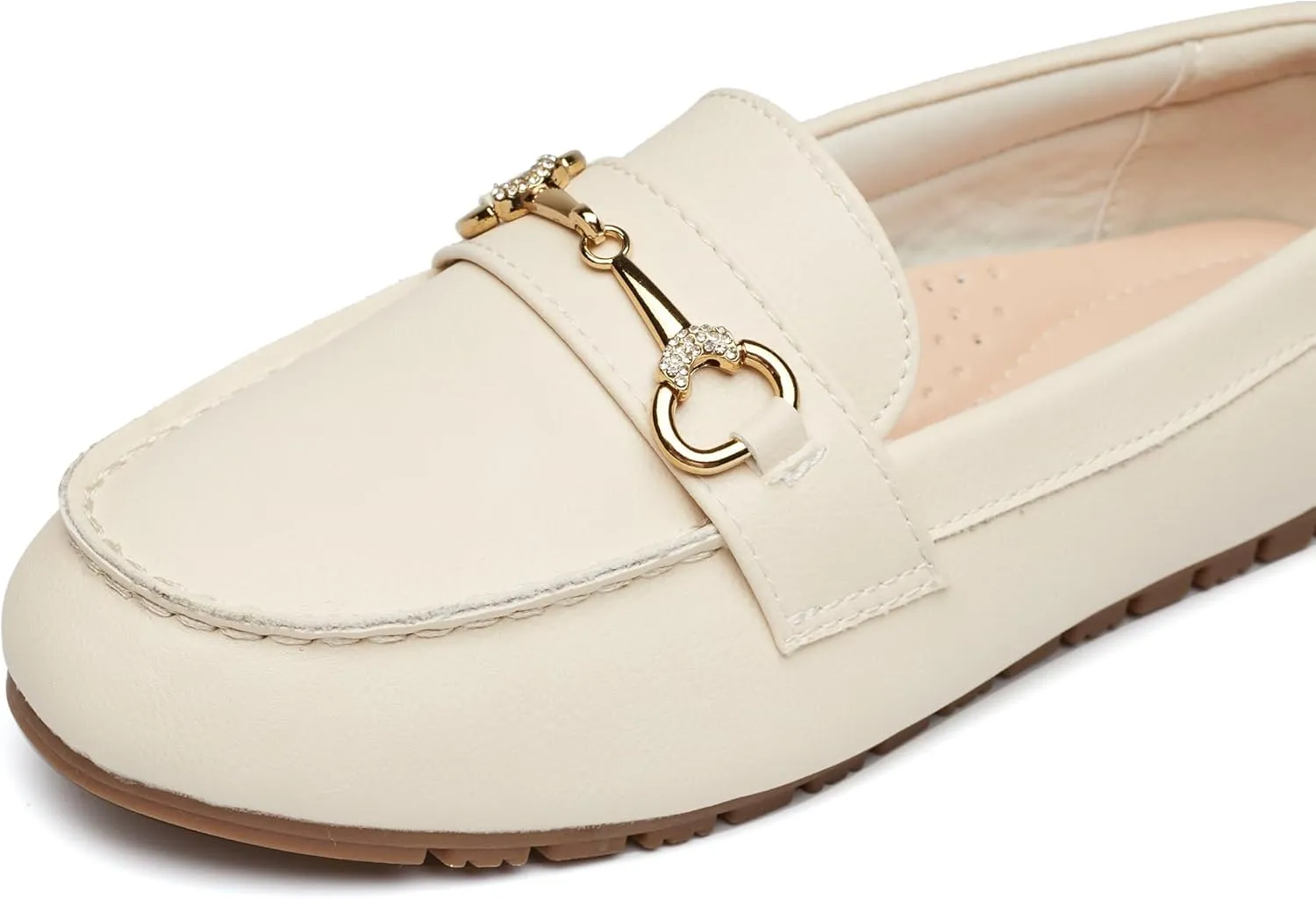 Women's Wide Loafers Casual Slip on Flat Shoes Women's Comfort Penny Loafers with Arch Support Women Dressy Moccasins