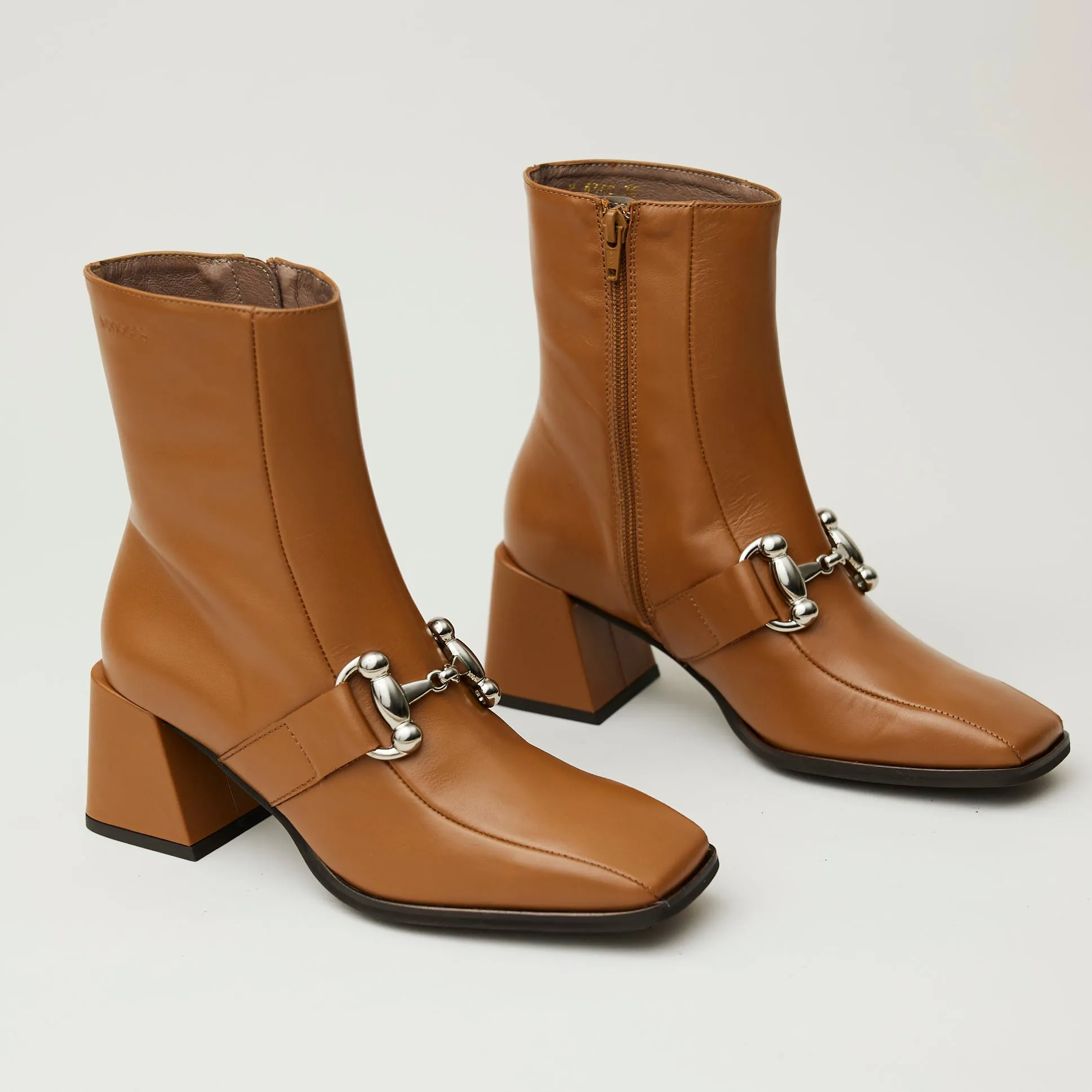 Wonders Tan Leather Over Ankle Boots