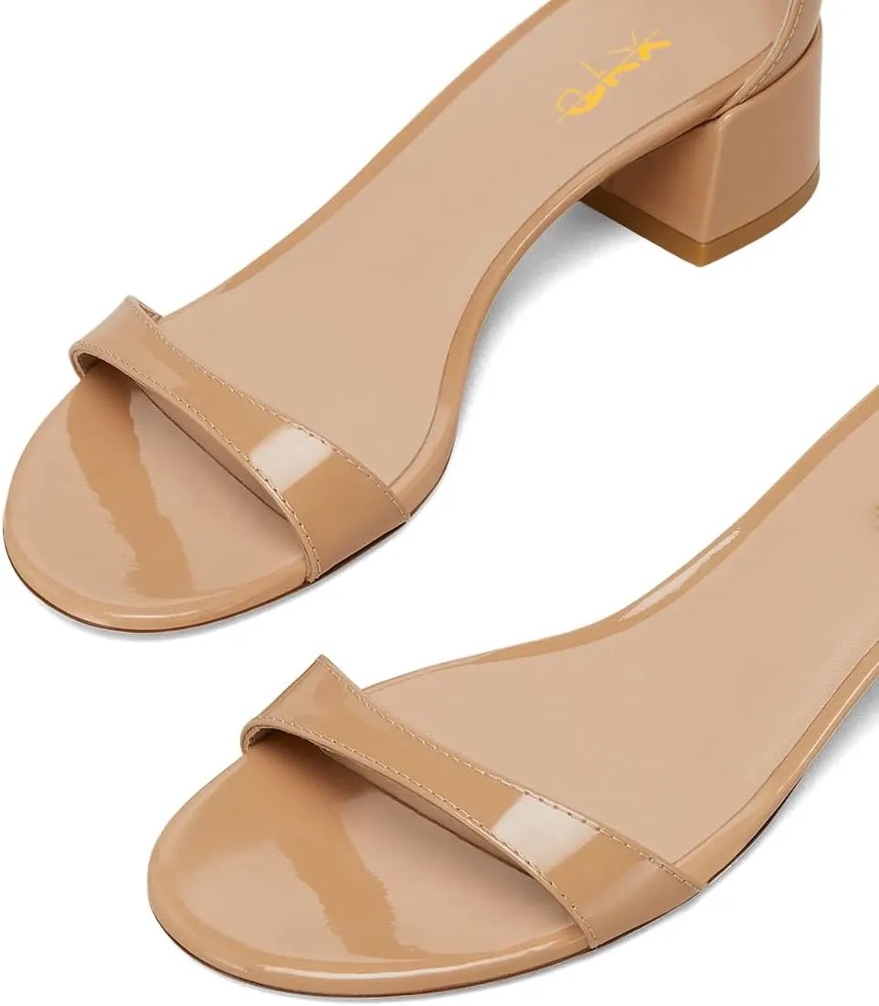 XYD Women's Ankle Strap Low Heel Chunky Sandals Round Open Toe Comfortable Stylish Casual Formal Shoes