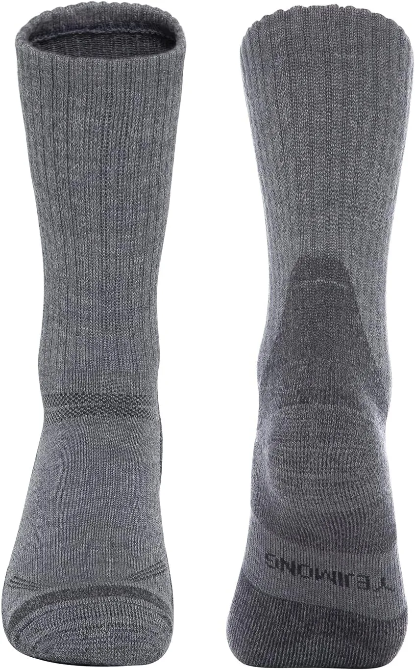 YEJIMONG Wool Hiking Working Socks for Men 3 Pairs, Thick Cushioned Warm Thermal Outdoor Boot Crew Socks