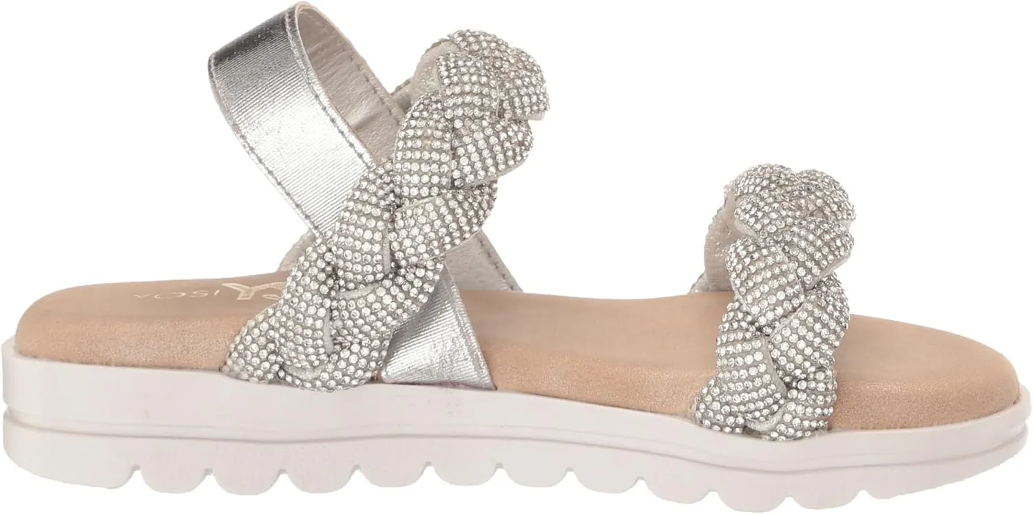 Yosi Samra Miss Bradie Glam Sandal in Silver - Kids