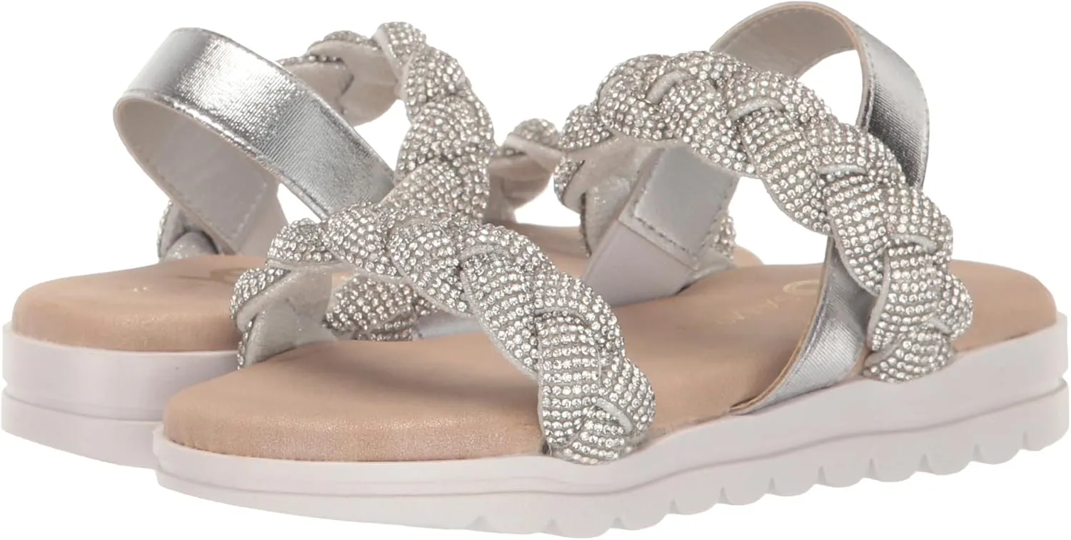 Yosi Samra Miss Bradie Glam Sandal in Silver - Kids