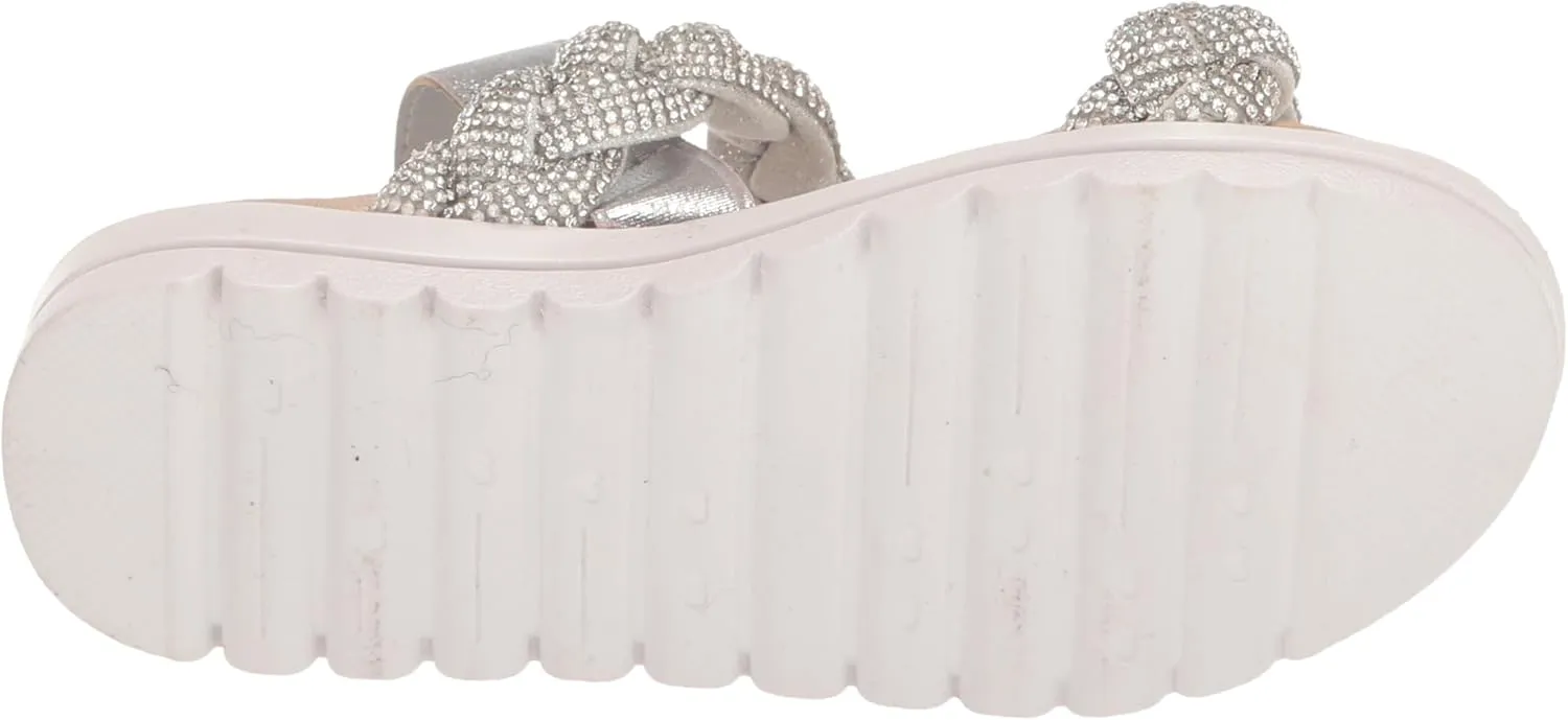 Yosi Samra Miss Bradie Glam Sandal in Silver - Kids